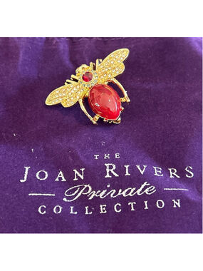 Women's Joan Rivers Gold Red Bee Brooch One Size